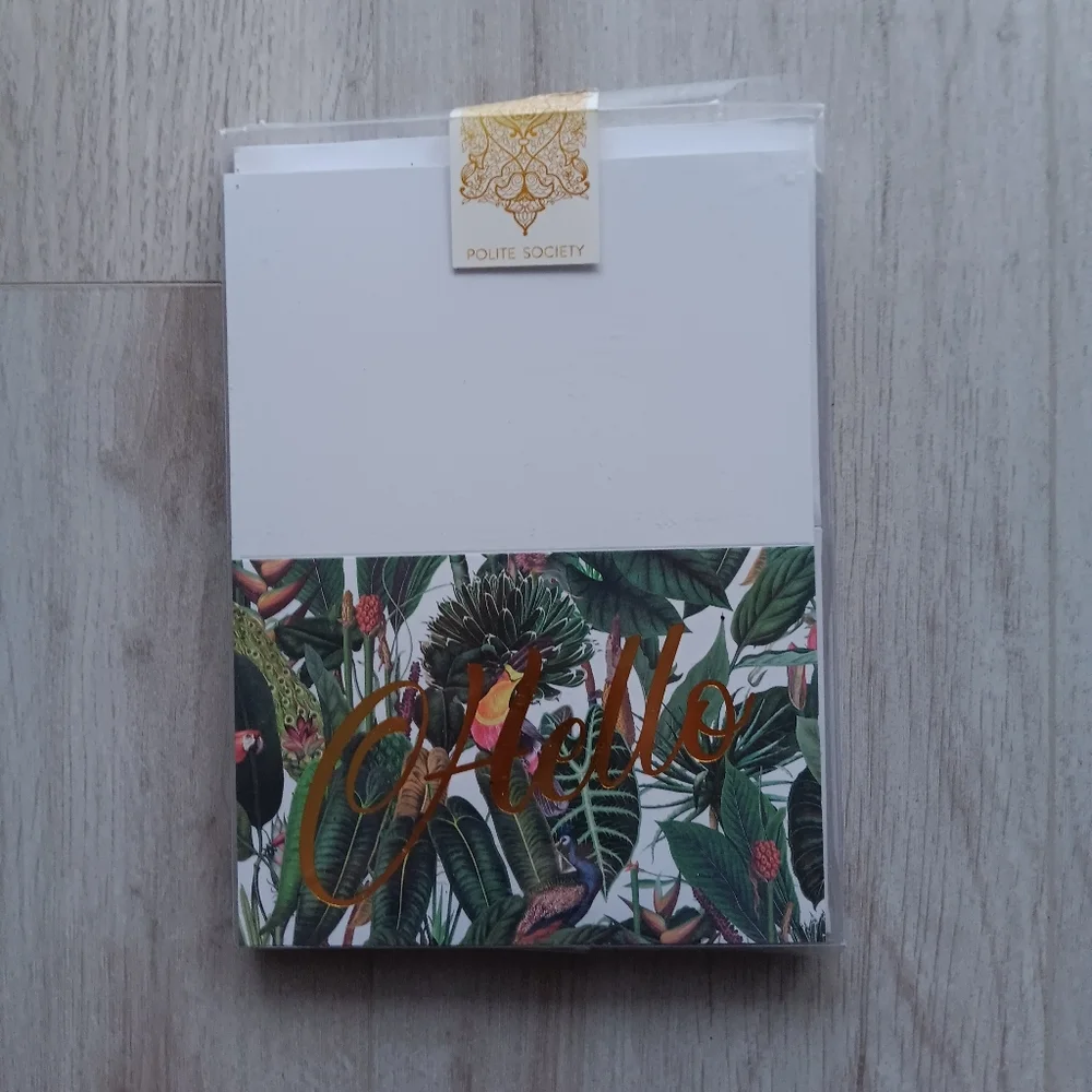 Polite Society Blank Note Cards & Envelopes Boxed Set of 20 Floral Tropical New